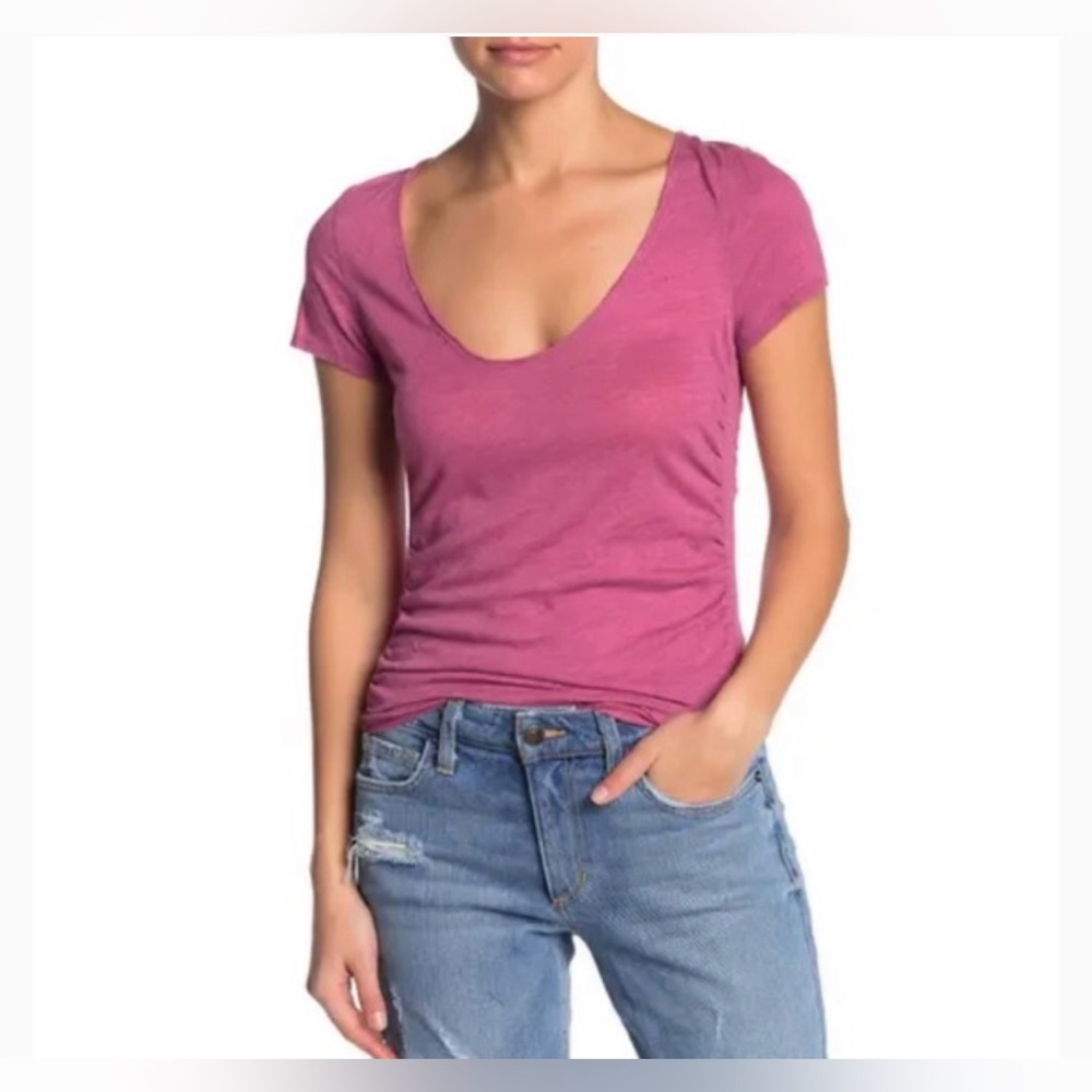 Free People - Sonnet  Ruched Short Sleeve Tee